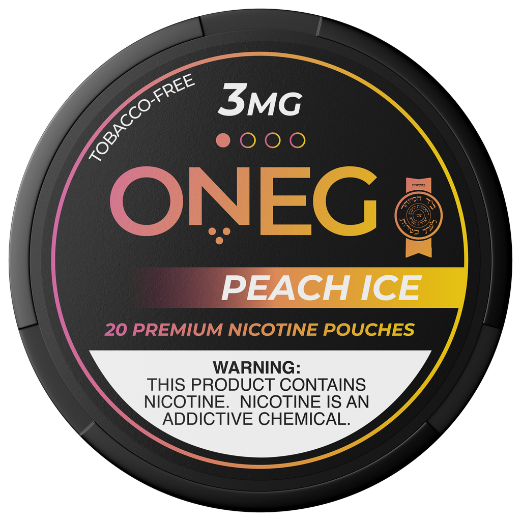 ONEG Peach Ice nicotine pouches can