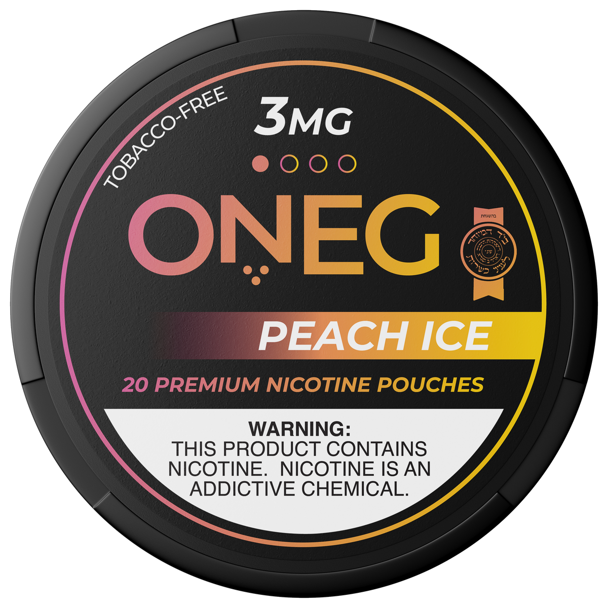 ONEG Peach Ice nicotine pouches can