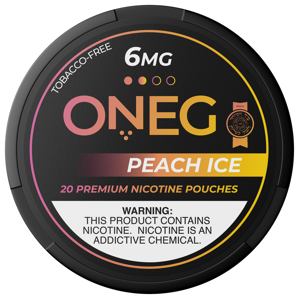 ONEG Peach Ice nicotine pouches can