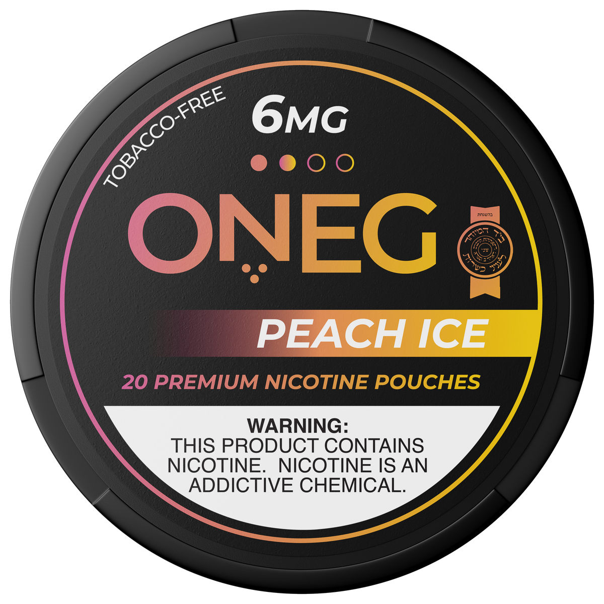 ONEG Peach Ice nicotine pouches can